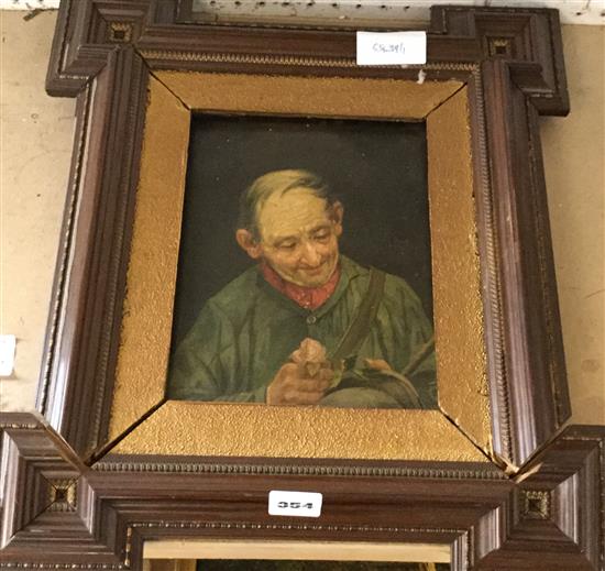 Oil on canvas, gent, mahogany frame